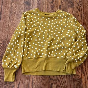 Madewell Mustard yellow and Polka dot long sleeve shirt